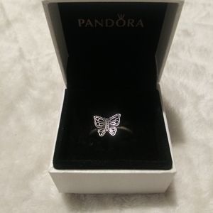 NWOT Pandora Butterfly Sliver Ring size 7